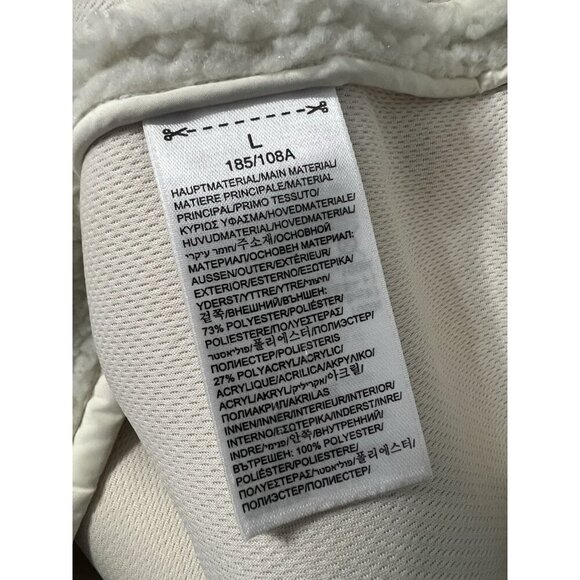 Adidas Wings & Horn Off White Sherpa Jacket Coat Men Size L Button Down Front - Picture 10 of 12